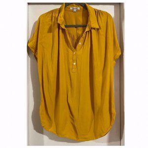 Madewell Large Women's Central Drapey Popover Shirt in Tungsten Gold